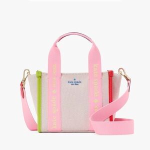 kate spade Pink Canvas Mini Tote with Neon Trim